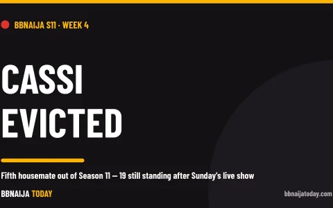 Cassi Evicted — BBNaija S11 Week 4 branded graphic