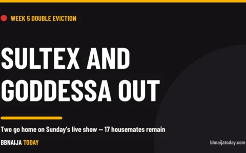 Week 5 double eviction: Sultex and Goddessa out of BBNaija Season 11, 17 housemates remain