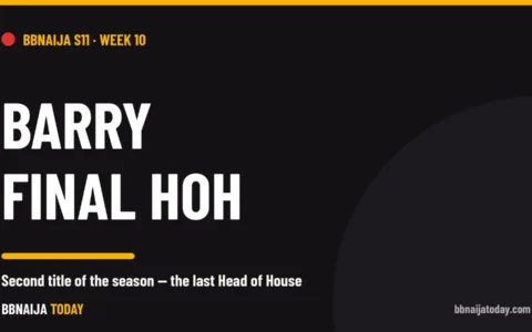 Barry wins the final Head of House of BBNaija Season 11, Week 10