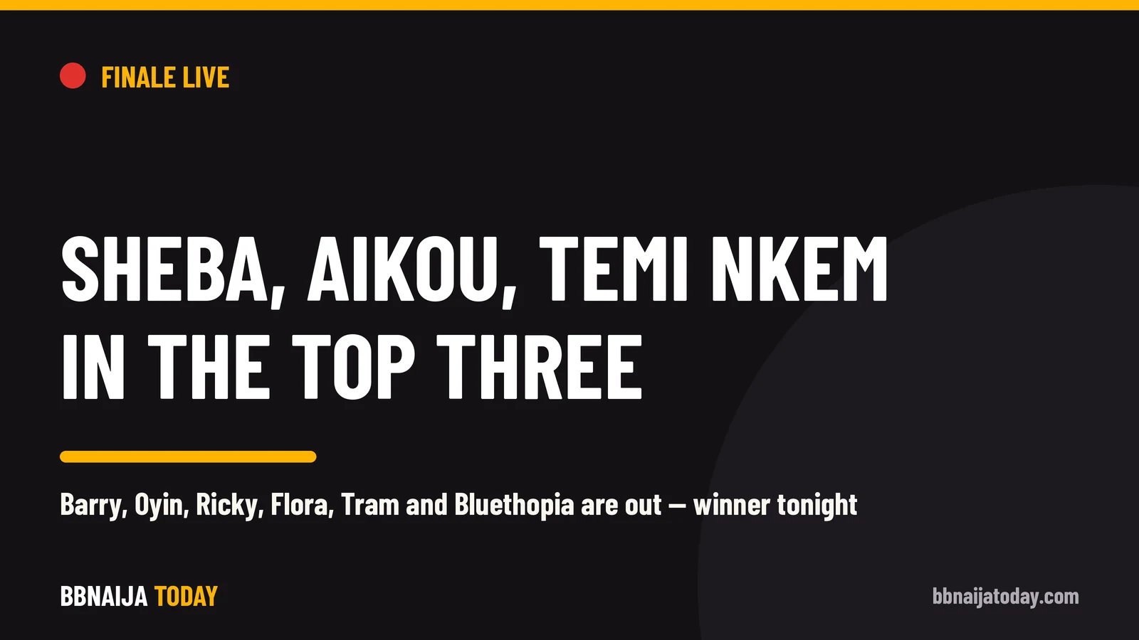 Sheba, Aikou and Temi Nkem in the BBNaija Season 11 finale top three